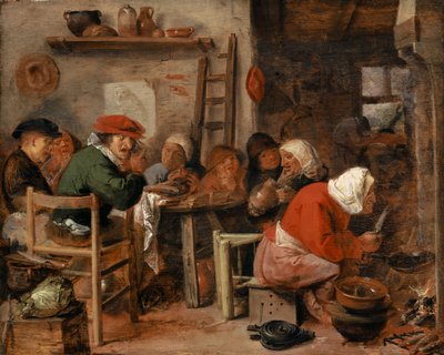 農民の食事 作： Adriaen Brouwer